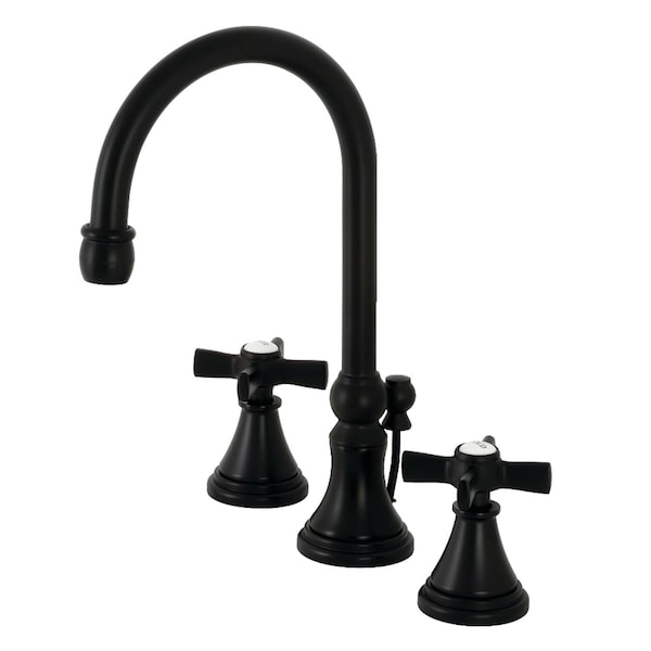 KS2980ZX Millennium Widespread Bathroom Faucet W/ Brass Pop-Up, Black